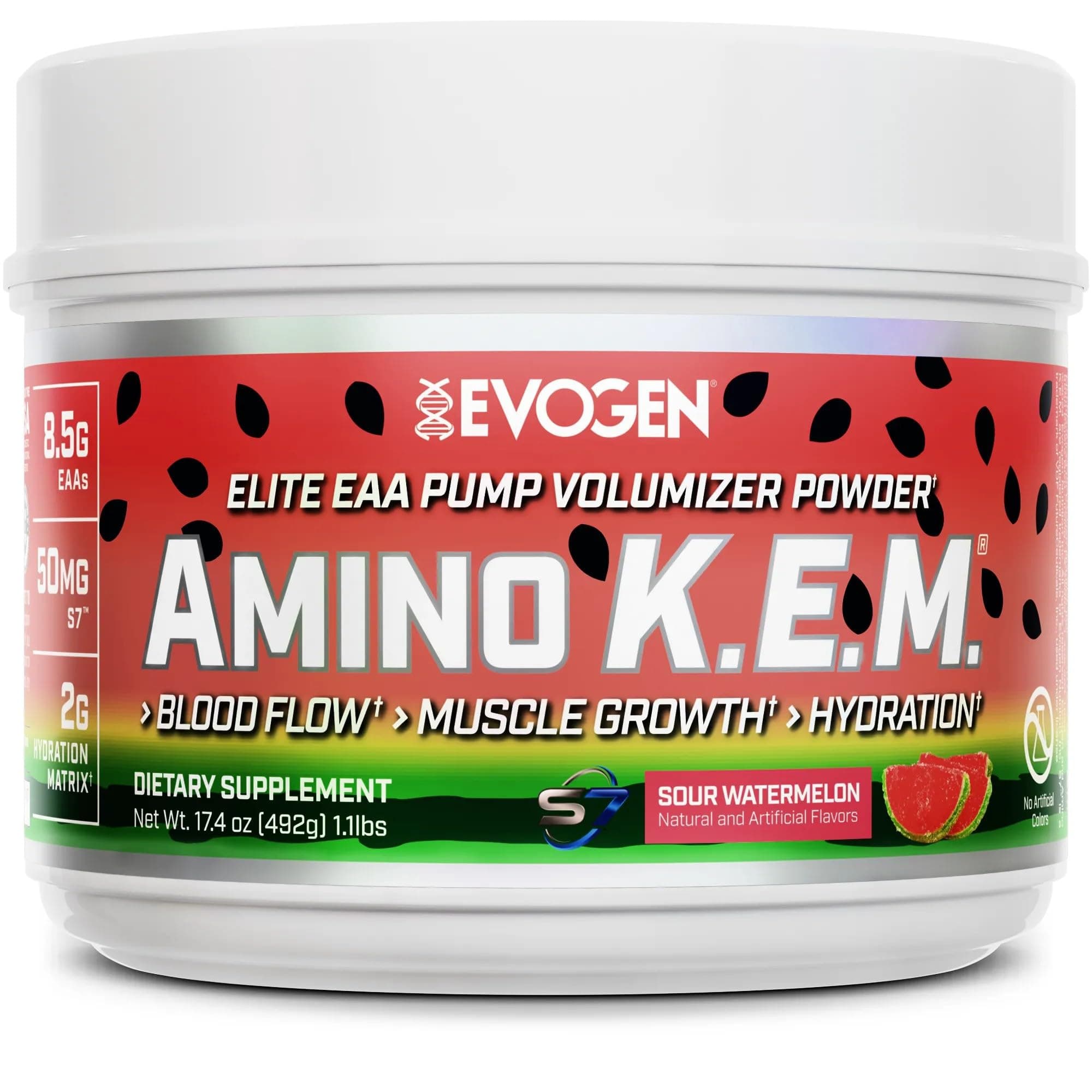 Amino KEM | Premium Essential Amino Acid , EAA & BCAA , Nitric Oxide, Betaine anhydrous, S7, Recovery, volumizing, Pump Catalyst | Sour Watermelon