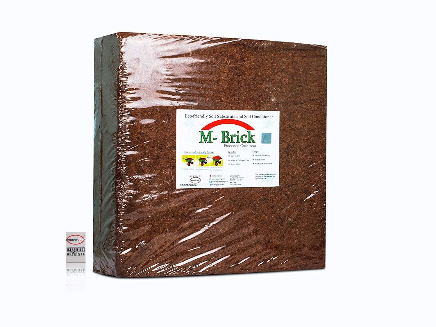 Pepper Agro Coco Peat Organic Soil Substitute Powder, 4.5 kg