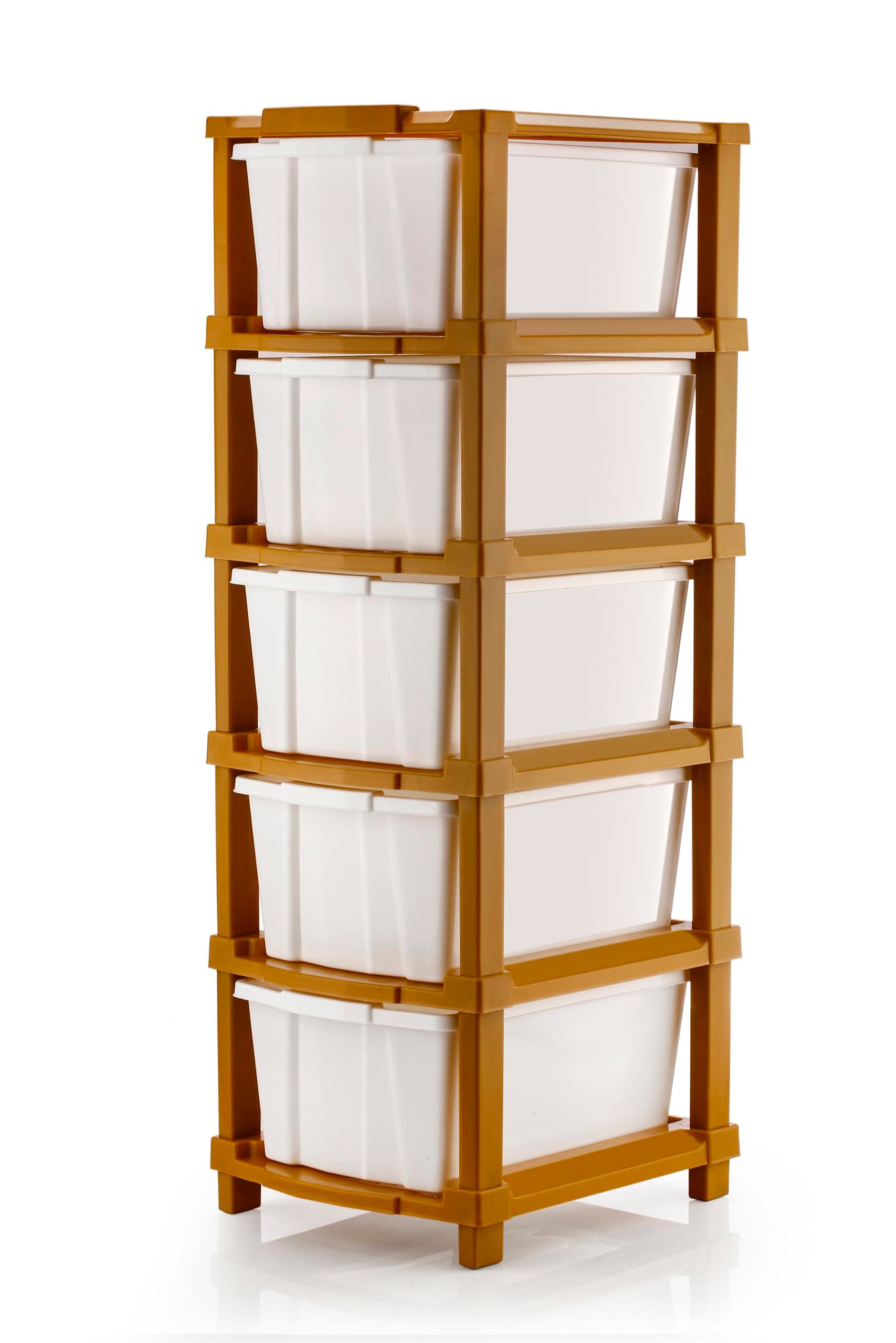 - PALAK 5-XL Drawer Multipurpose Drawer Plastic Modular Chest Storage Organizer Home, Office, Parlor, School, Doctors, Home & Kids(Dimension-28cmx35cmx87cm) (Brown Hex)