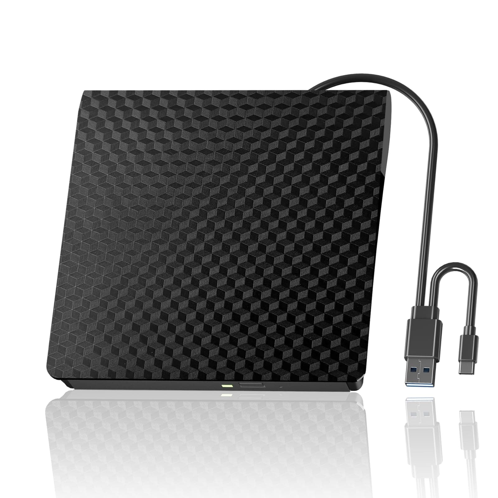 External Blueray/DVD Drive for PC, Support 50G Disc External Blu Ray Drive, Portable USB 3.0 and Type-C Bluray Drives, Blu Ray Burner Suitable for Windows XP/7/8/10/11 MacOS for Laptop, Desktop, Mac