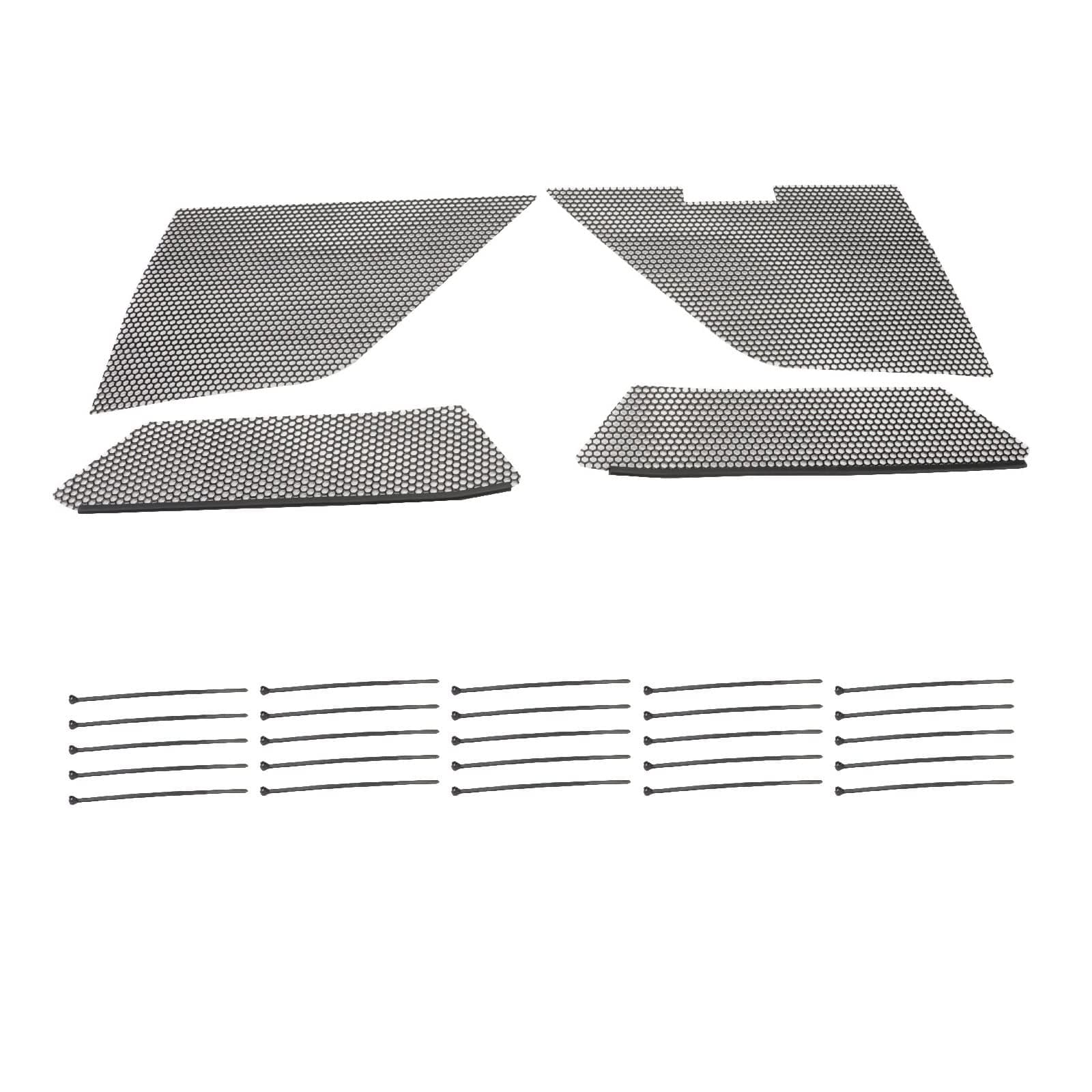 4Pcs Car Vent Mesh for 2020-2022 Chevy Corvette C8，Aluminum Alloy Honeycomb Hole Automotive Radiator Grille Mesh Set, Auto Body Bumper Front Outer&Inner Grille