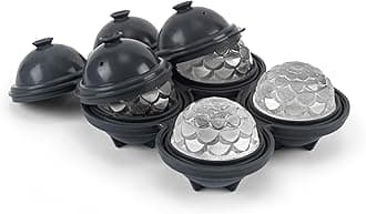 W&P Petal Ice Tray, Perfect Etched Spheres, Slow Melting for Whiskey and Cocktails, Food Grade Premium Silicone, Dishwasher Safe, BPA Free