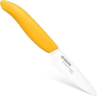 Advanced Ceramic Revolution Series 3-inch Paring Knife, Yellow Handle, White Blade