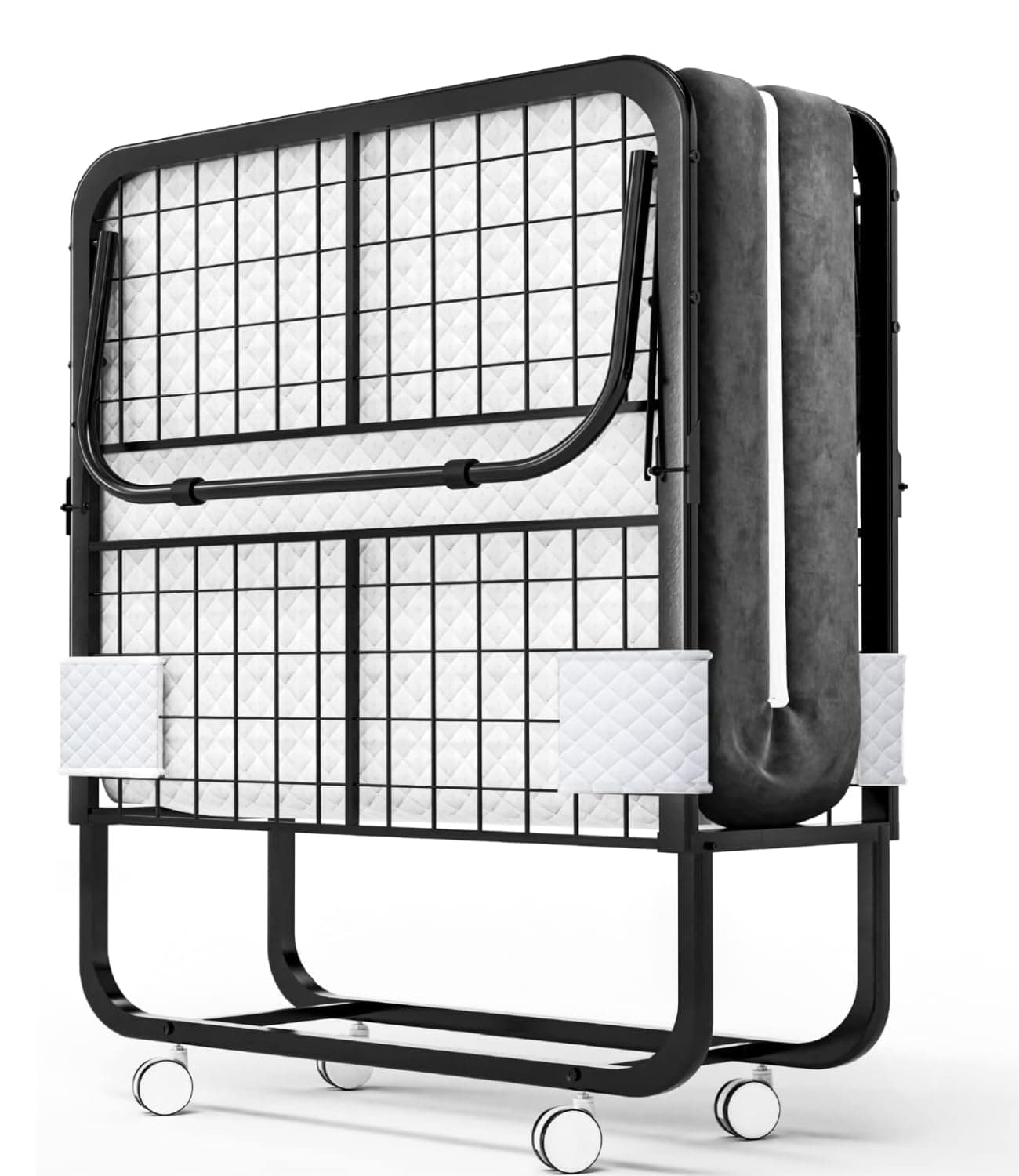 SKY-TOUCH Folding Bed 190 * 80cm with Memory Foam Mattress, Portable Foldable Beds Strong Sturdy Frame, Rollaway Beds for Home and Office