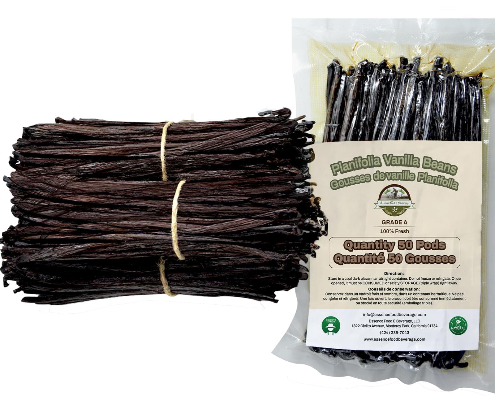 50 Planifolia Vanilla Beans Bulk Grade A