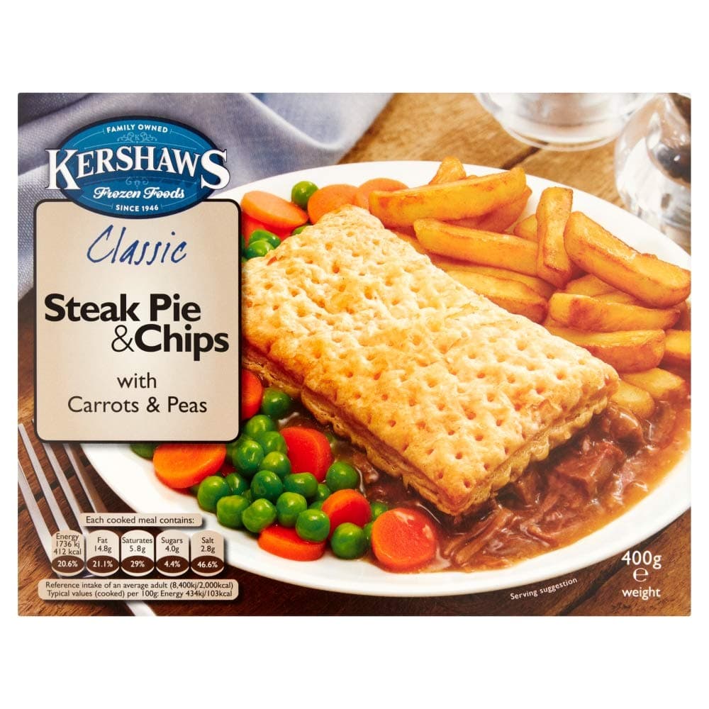Steak Pie and Chips, 400g (Frozen)
