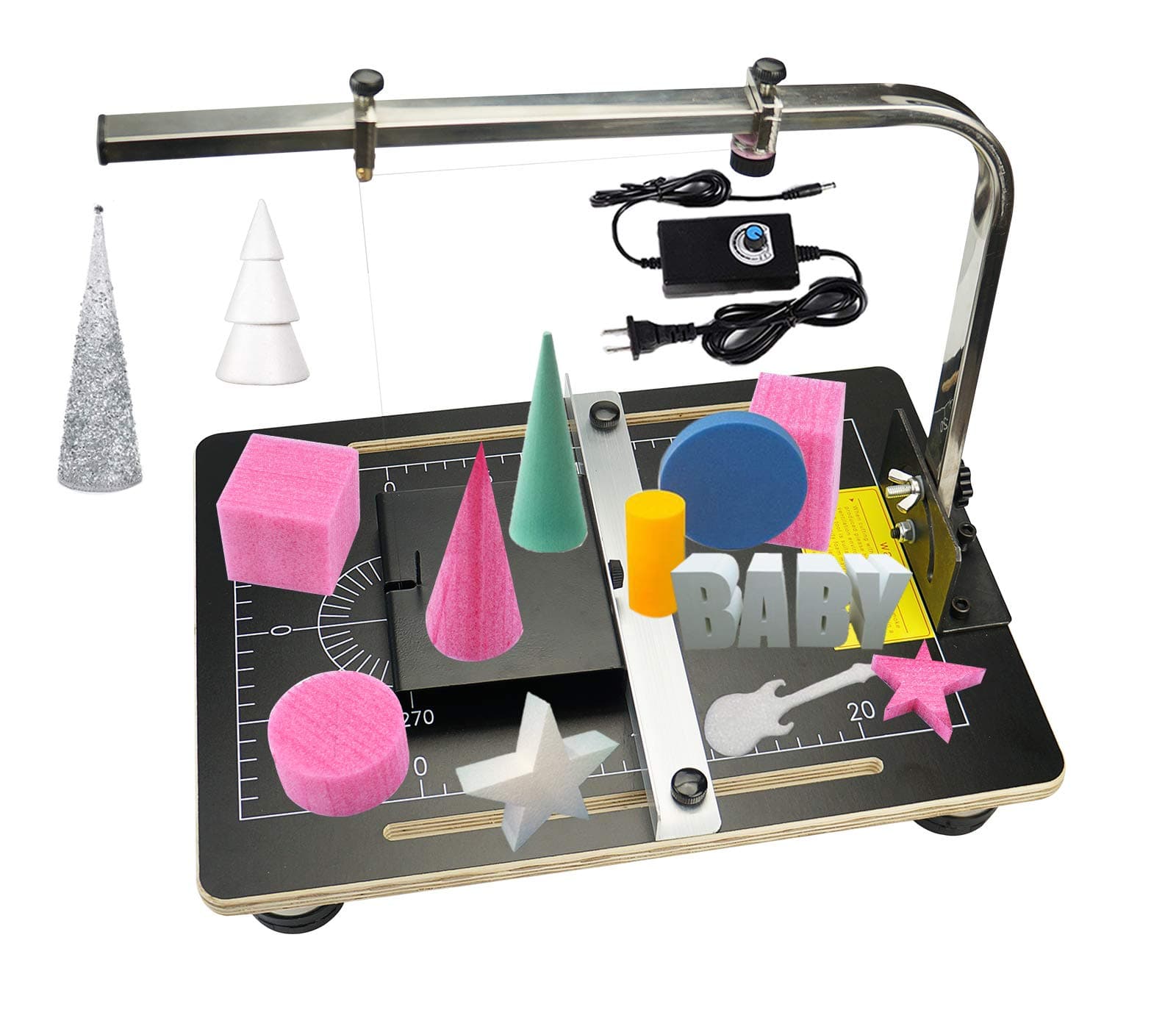 ROY-ROJAS Hot Wire Foam Cutter Machine,Adjustable Temperature up to 300℃/572F,24W 3D Foam Cutter, Styrofoam Cutter,Table Foam Circle Cutter,for Foam Carving Modeling