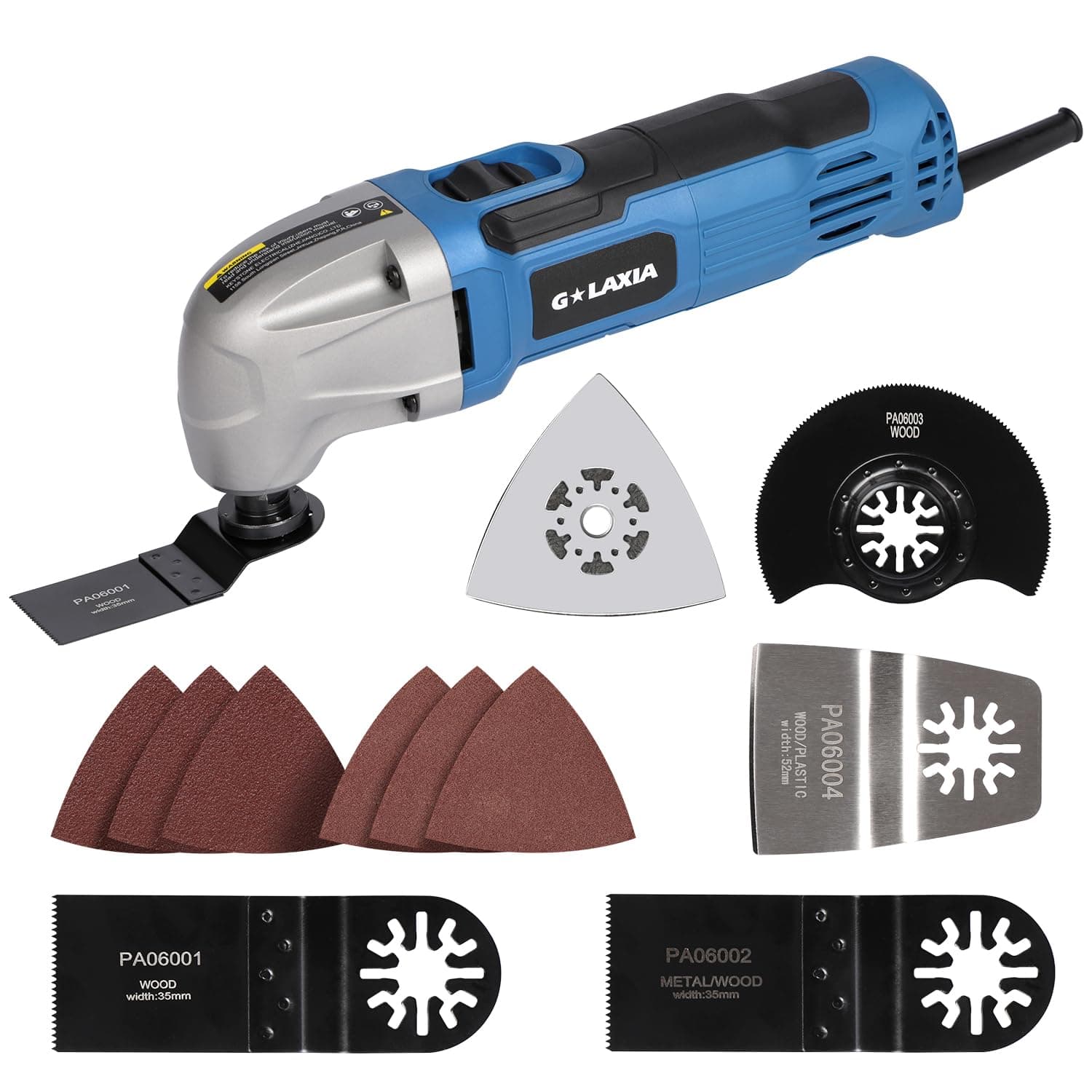Oscillating Tool, 1.5A Oscillating Multi Tool with with 3° Oscillation Angle, 12 Piece Accessories Scraping, Grinding, Sanding, Cutting