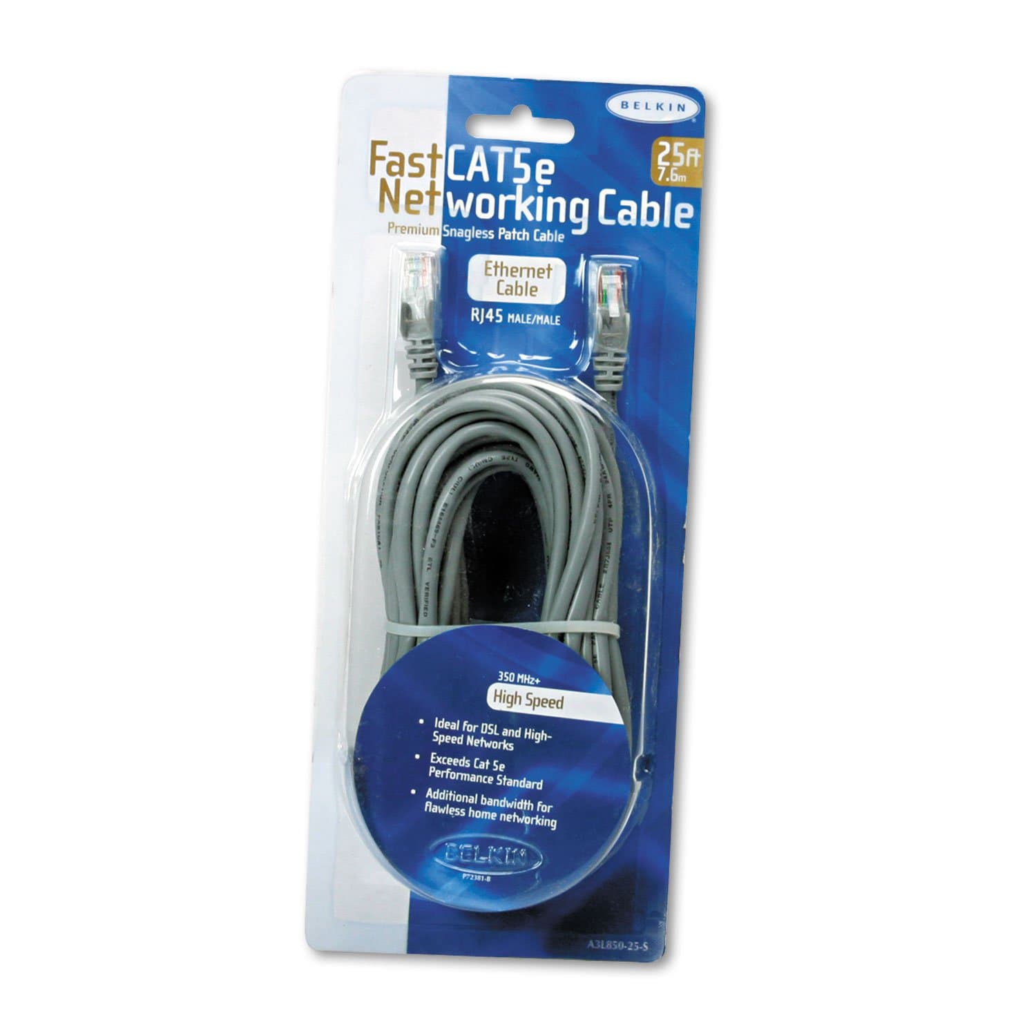 Belkin FastCAT - Patch cable - RJ-45 (M) - RJ-45 (M) - 7.6 m (CAT 5e) - grey