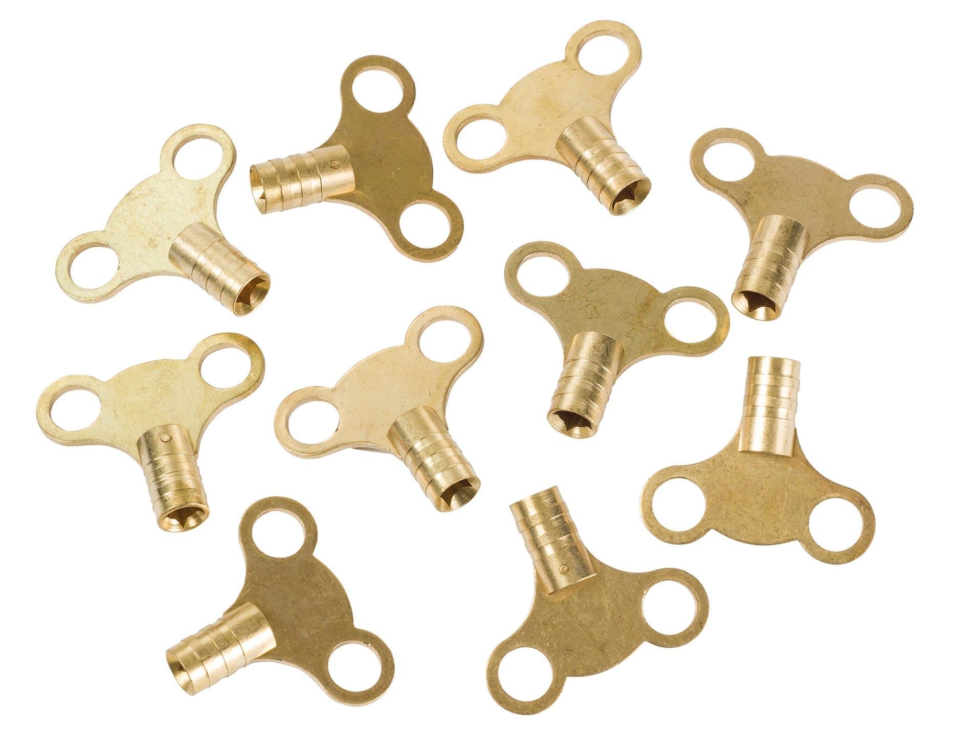 Dickie Dyer 11042 Brass Clock Type Radiator Keys (Pack of 10)