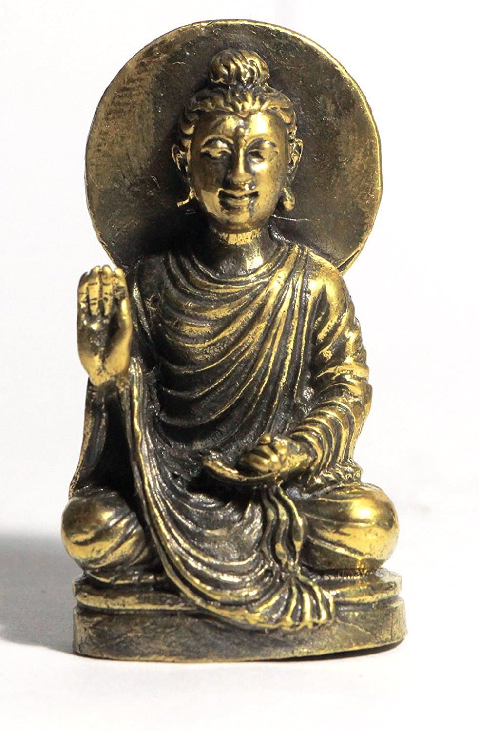 Meditating Buddha Statue 2" Brass Figure Home Decor