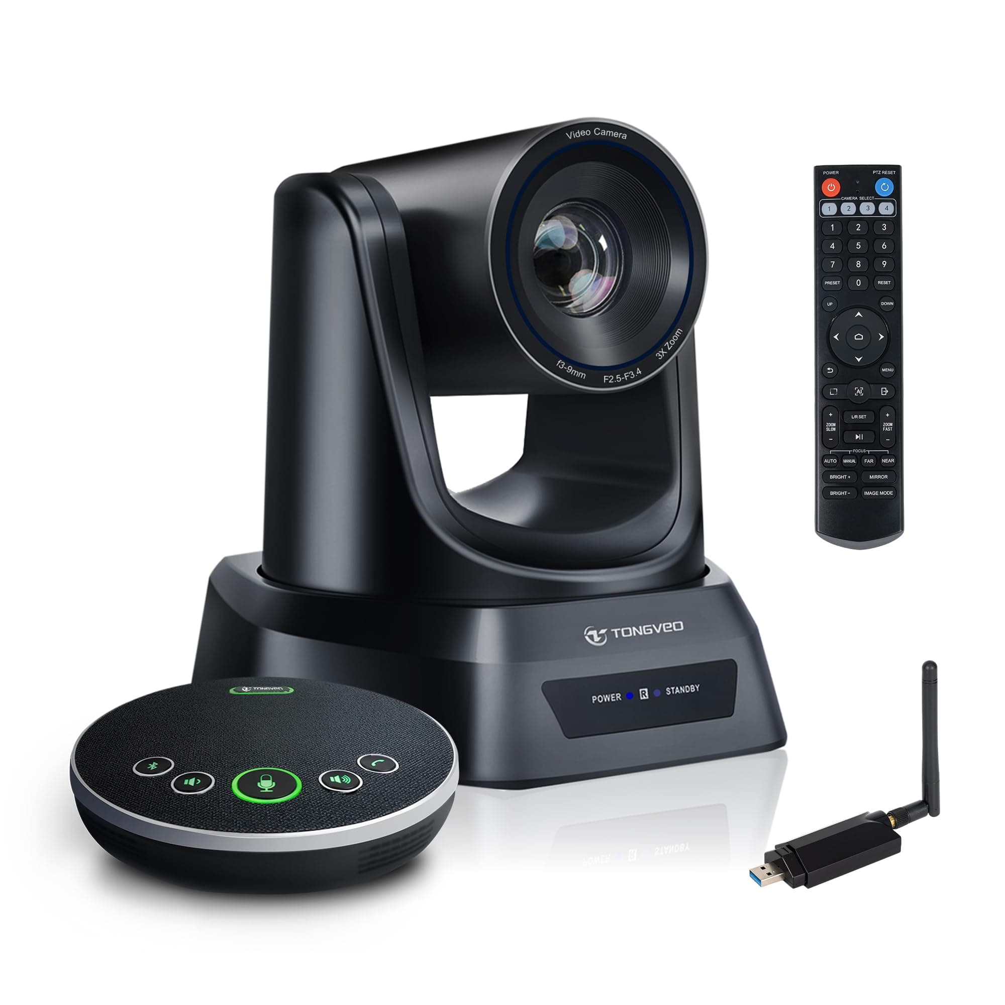 Wireless Conference Room Camera System with Bluetooth Microphone, PTZ Camera for Online Conference, Works with Zoom, Skype OBS Easy to Set Up