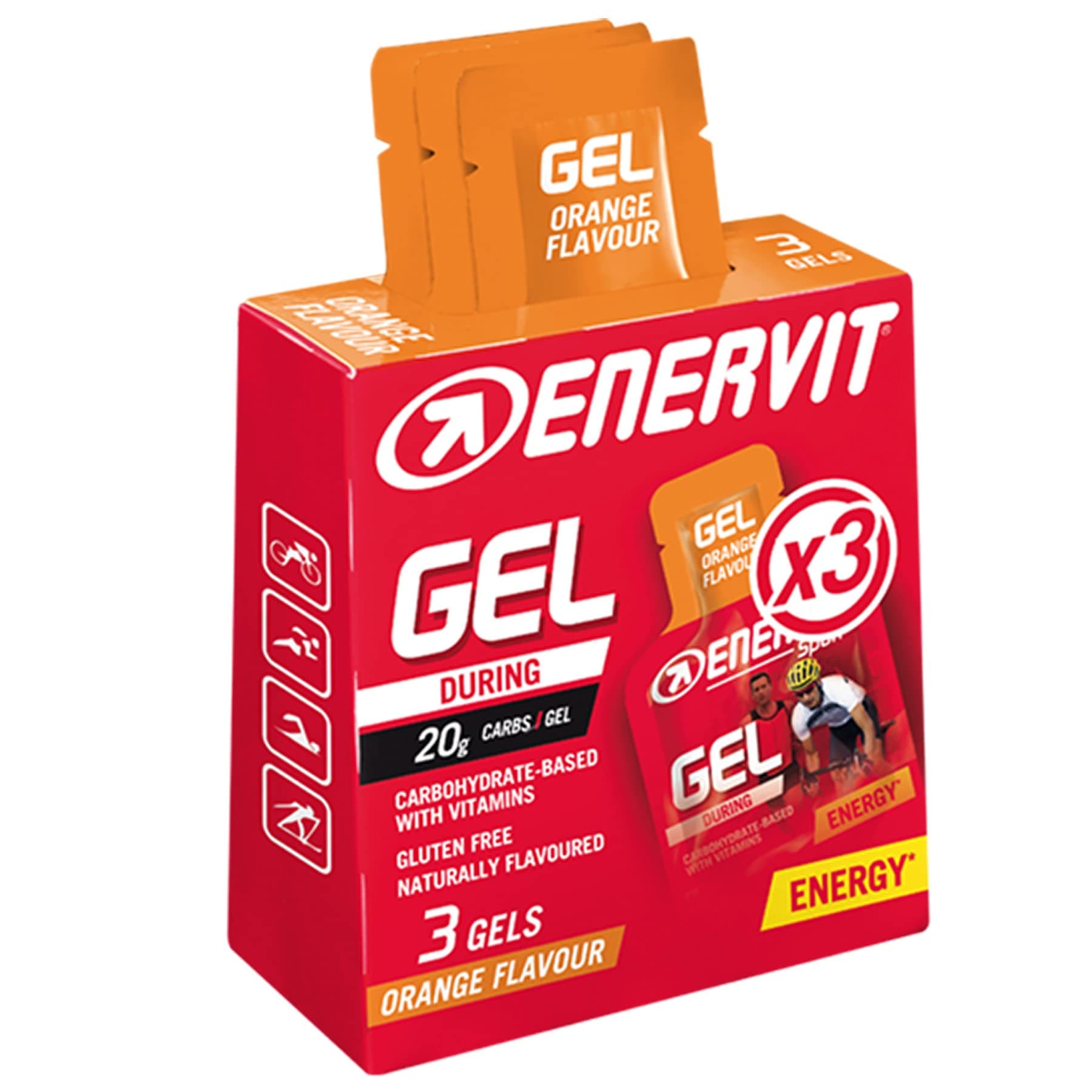 Enervit Energy Gel, 3 x 25ml, Orange