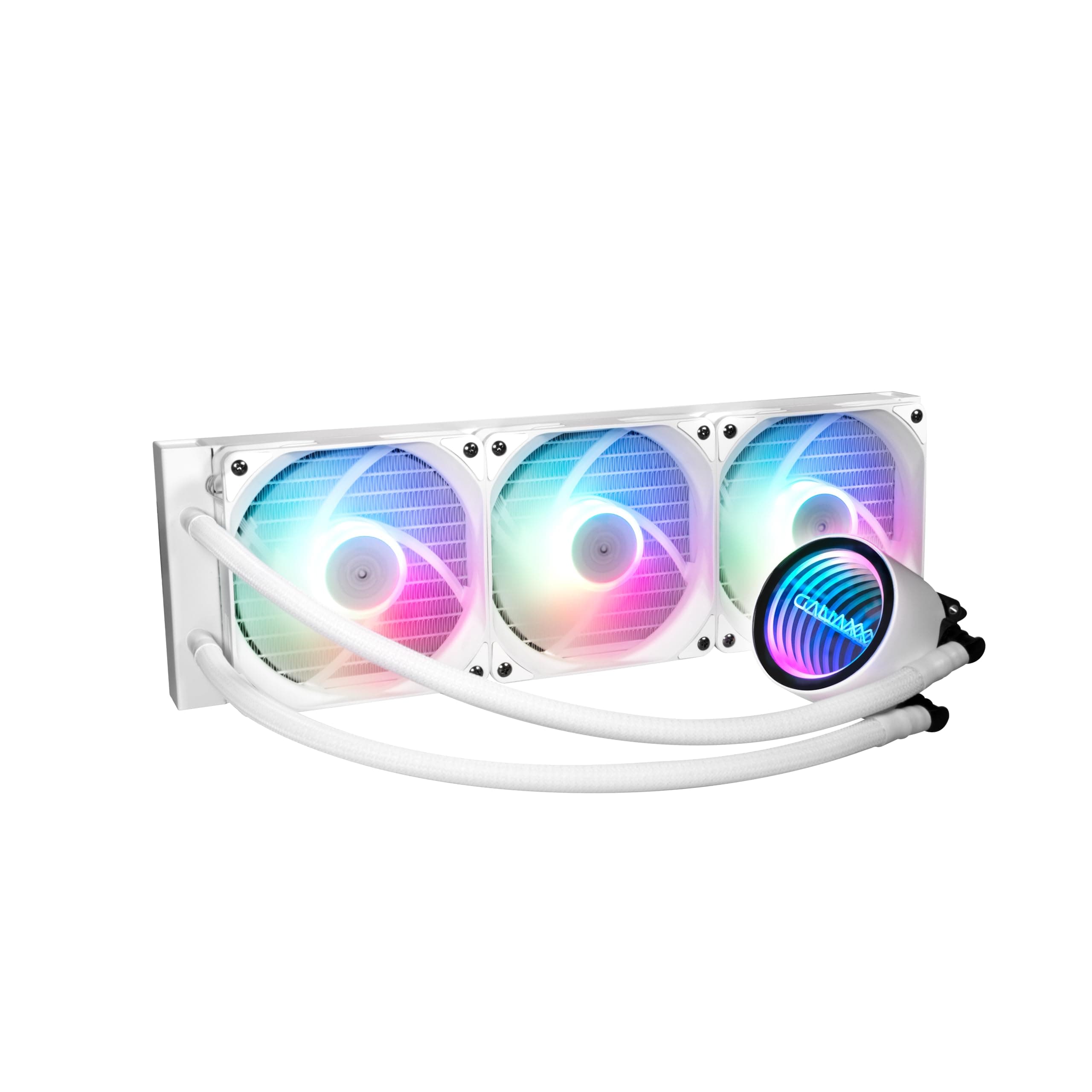 GALAX Hydro Vortex 360R ARGB White CPU AIO Liquid Cooler | 360mm Radiator | 3 x 120mm Fans | Infinity Mirror Design | Support Intel & AMD Processor CPU Socket LGA1700, LGA1200, LGA115X, AM5, AM4, AM3