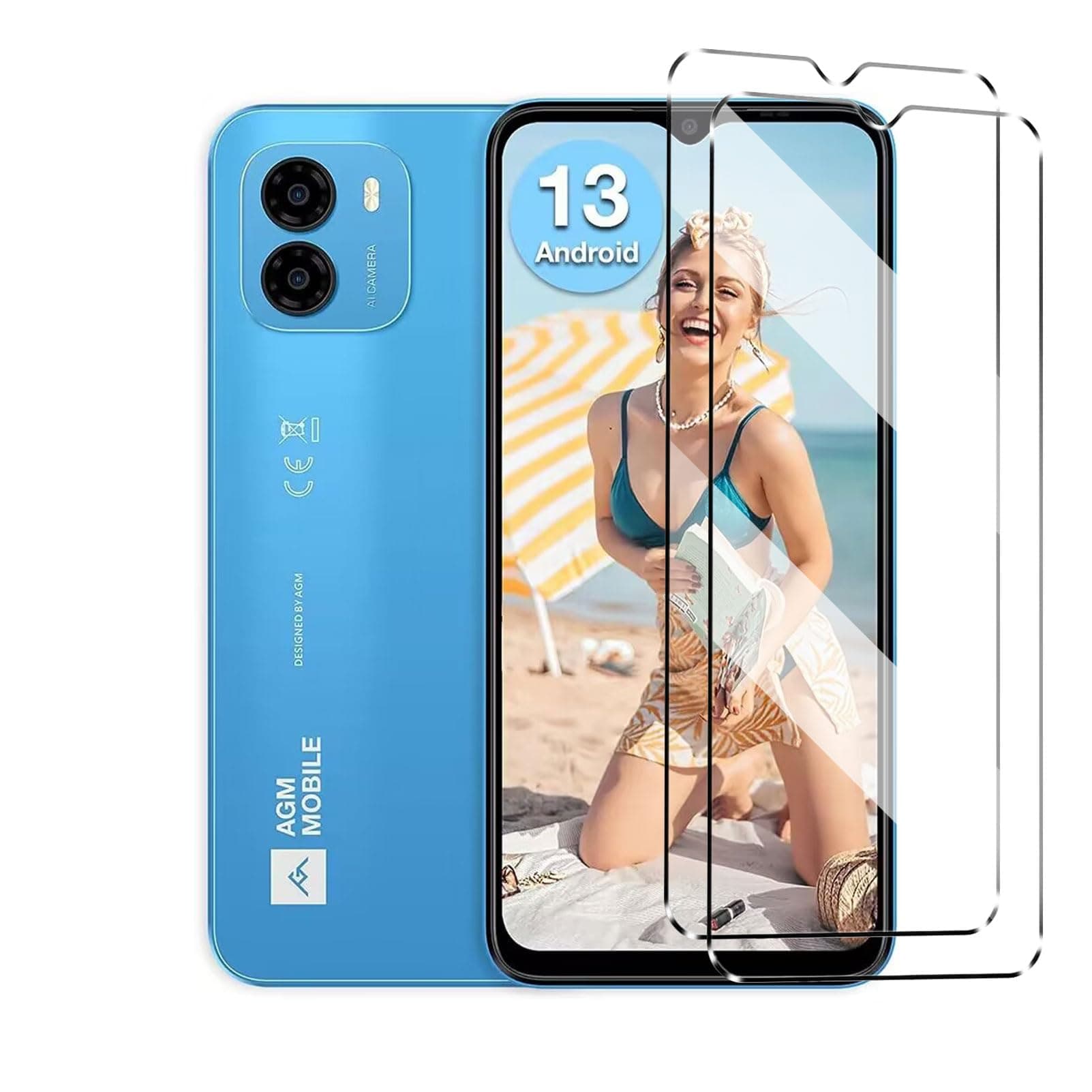 [2 in 1] Tempered Glass Compatible with Blackview Wave 6C 2Pack Tempered Glass Screen Protector for Blackview Wave 6C,Shockproof Anti-Scratch