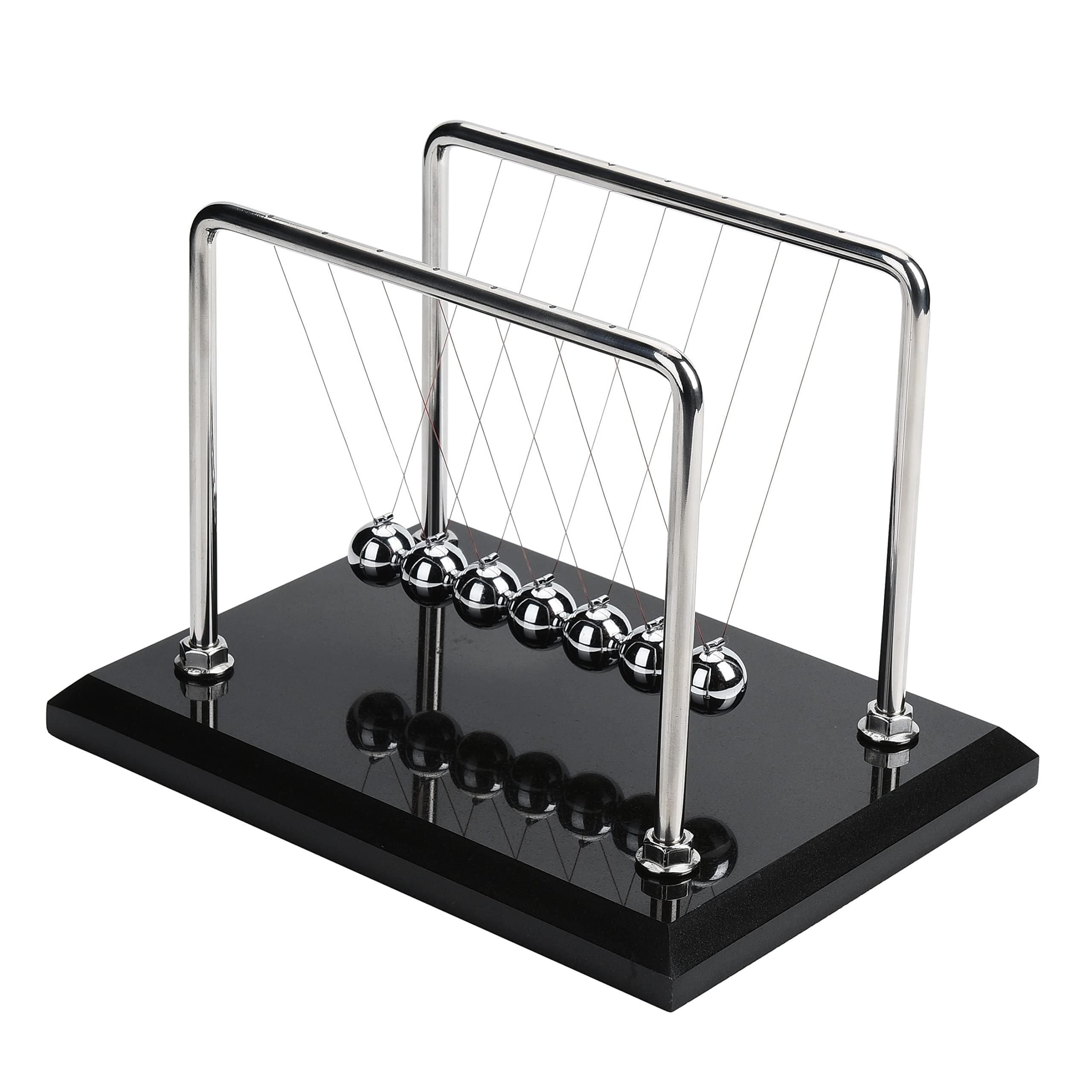 SATMED Newton's Cradle - Educational Science Kit - Physics Demonstration - Conservation of Momentum, Energy & Newton's Laws - All Ages - Unisex - No Assembly Required