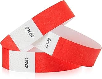 Neon Red Unnumbered 3/4" Tyvek Wristbands - 700 Count Paper Wristbands for Events