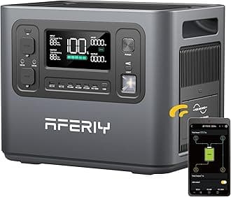 AFERIY Portable Power Station 2400W, 2048Wh Power Station LiFePO4 Backup Battery, Quick Charge in 1.5H, 240V AC Outlets, UPS, Solar Generator, Electric Generator for RV/Camping/Home, 7-Year Warranty