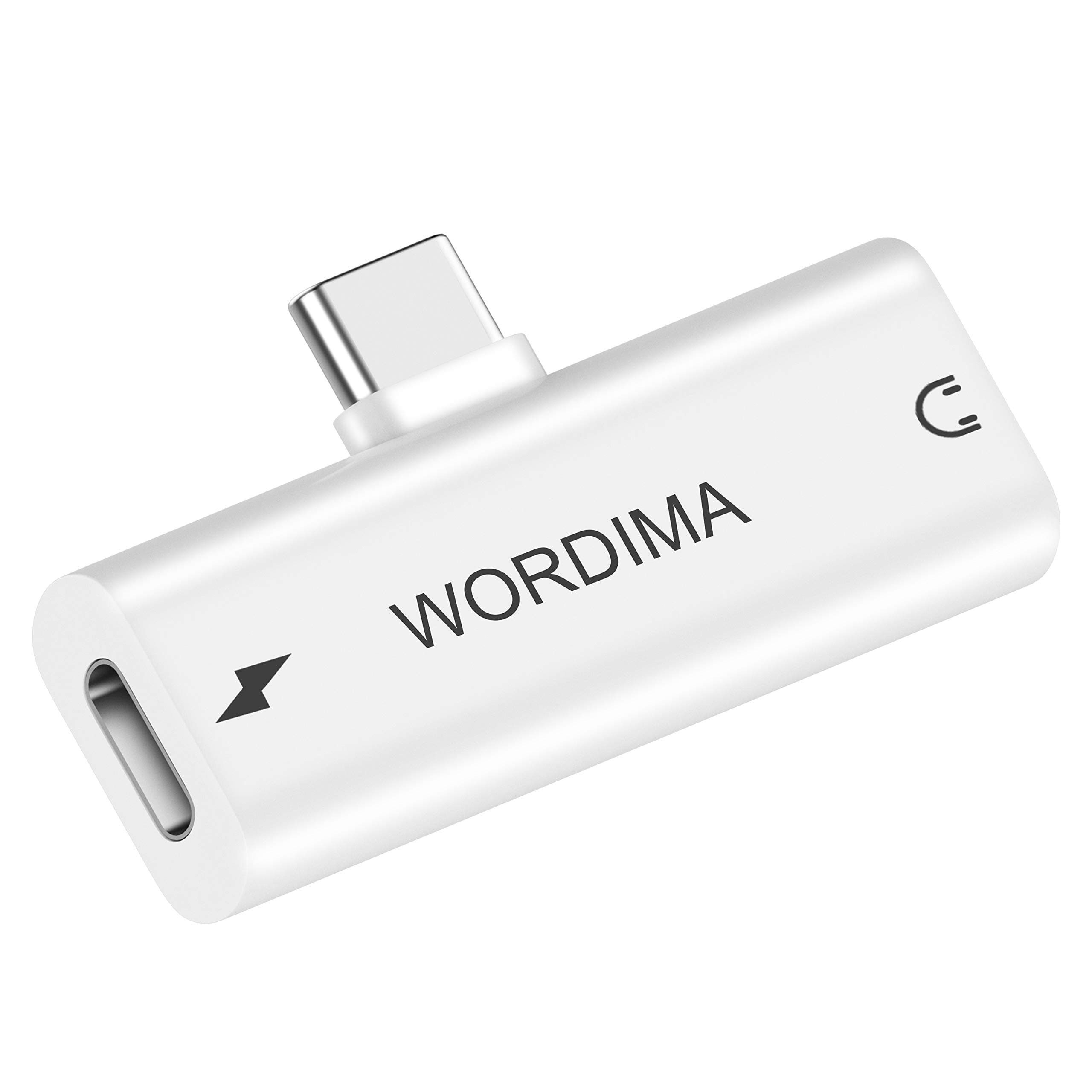 WORDIMA USB C to AUX Adapter,Type c to 3.5mm Digital and Headphone Fast Charger QC PD Adapter with DAC Hi-Res Compatible with Samsung Note 10, Google Pixel 2/2XL/3/3XL,iPad Pro 2018, Aux to Type C…