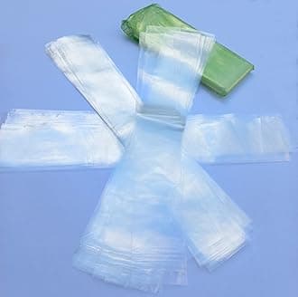 Ice Candy Wrapper, 100 Transparent/Green Plastic Ice Candy Bags, Mold for Frozen Desserts and Snacks