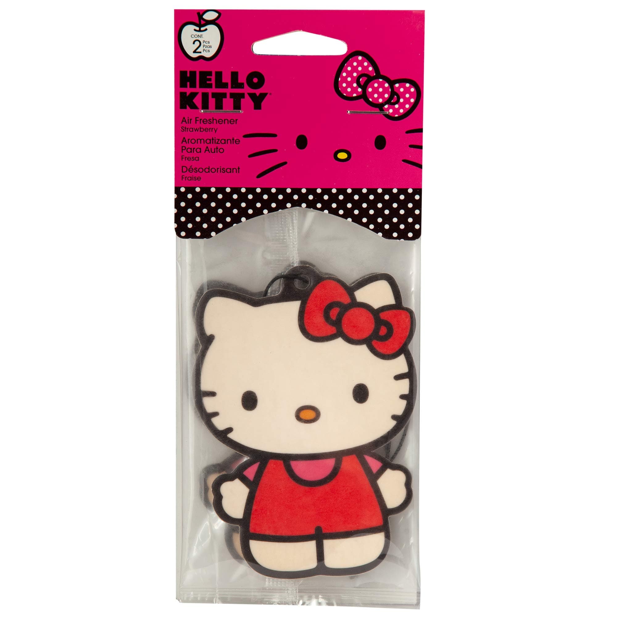 Plasticolor Hello Kitty Air Freshener - Strawberry Scent - 2 Pack