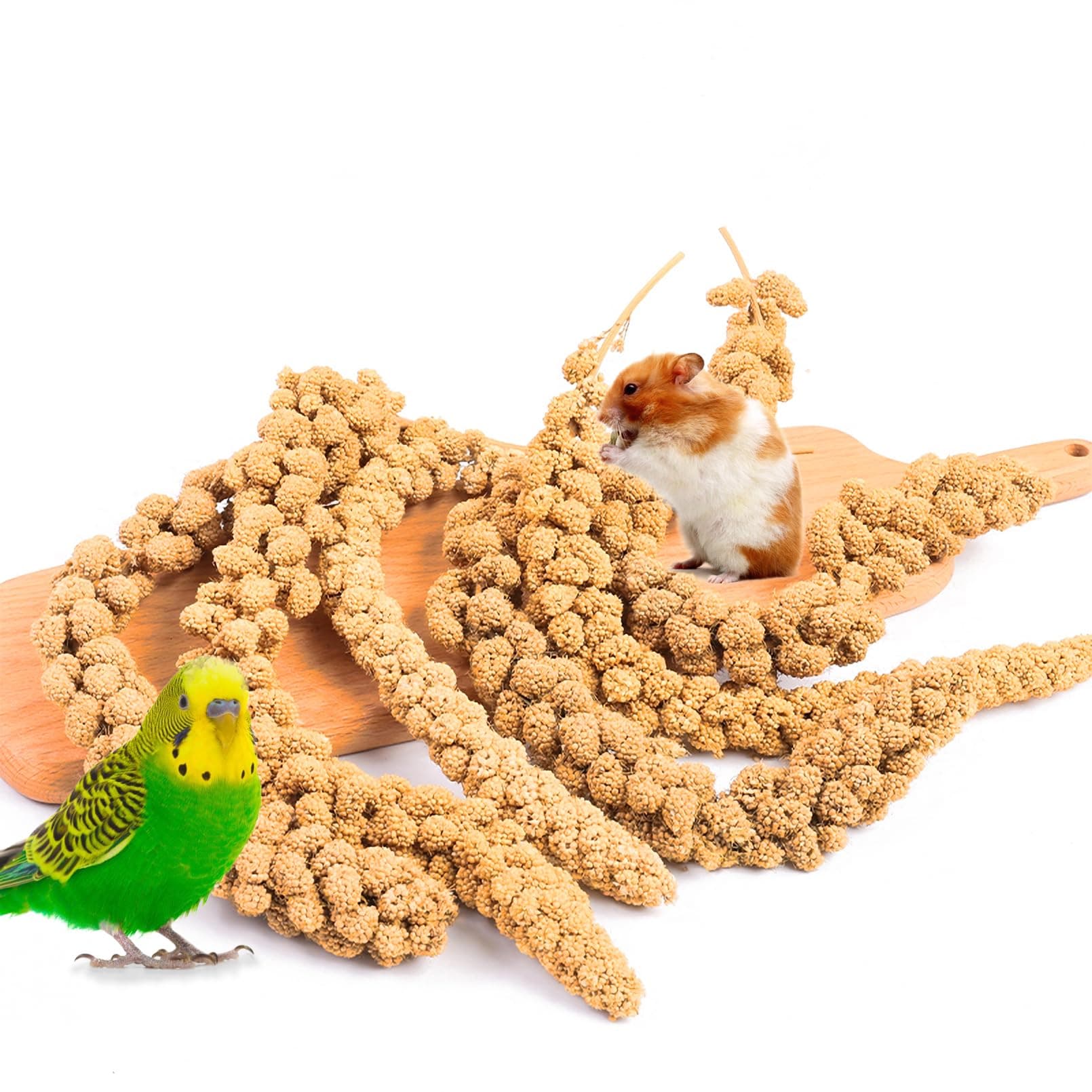 Millet Spray for Birds, 1.1LB Natural Sun-Dried Millet for Birds Original Parakeet Food & Treats Spray for Parakeets Parrots Cockatiels Lovebirds Finches Budgies Hamsters