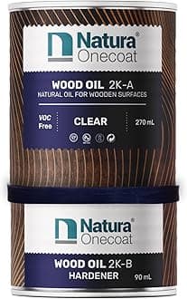 2 Component Wood Stain Oil, 360ml, Clear, Easy to Apply, Very Low Odour, Linseed Oil, Indoor Furniture & Floors, Quick Dry, No