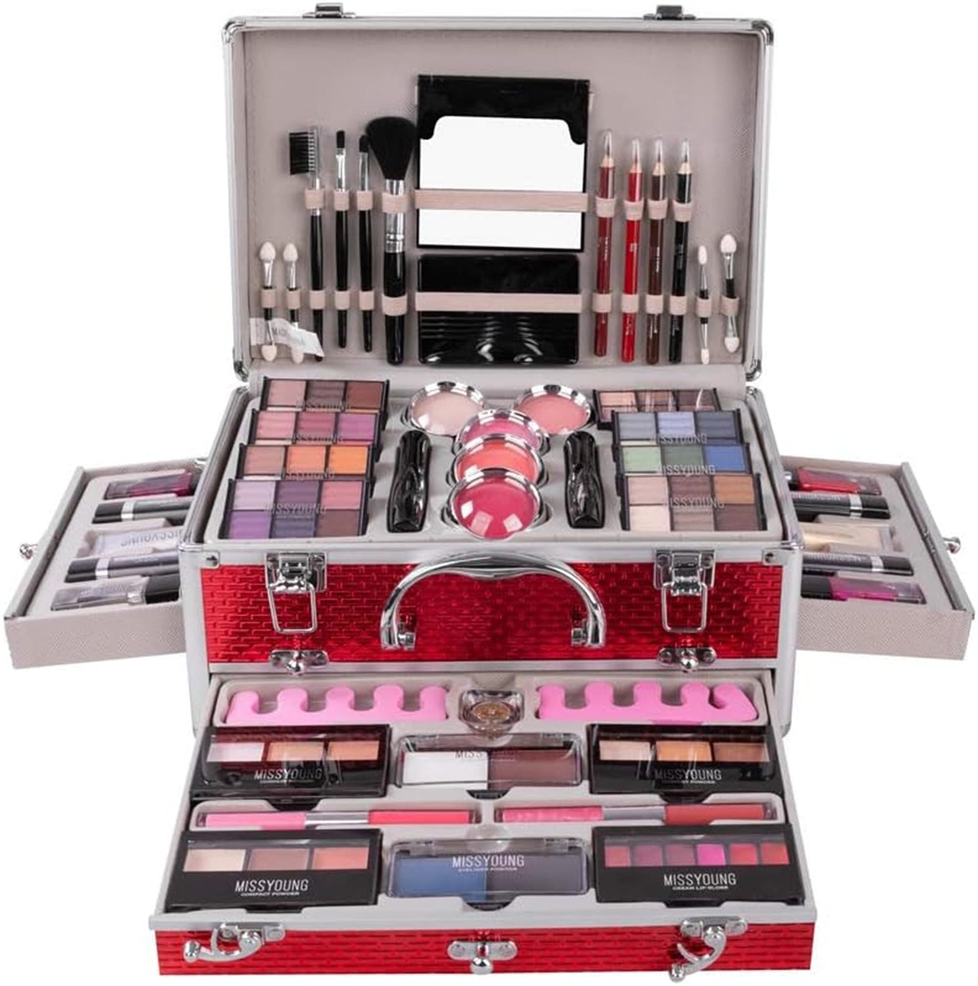 FantasyDay All-in-one Makeup Set Gift Surprise | Full Kit for Women Girls Multipurpose Essential Starter Bundle Include Eyeshadow Palette Lipstick Blush Concealer Face Powder Eyeliner Mascara Brush