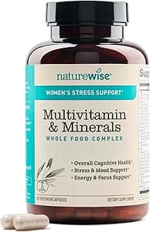 Multivitamin for Women + Stress Support with Organic Whole Foods & Natural Minerals - B-Complex + Vitamin C + D3 K2 for Immunity, Hair, Skin & Nails - Non-GMO - 60 Capsules[30-Day Supply]