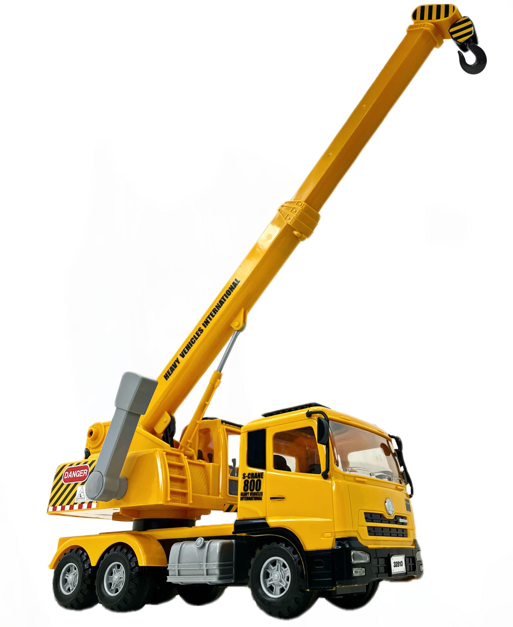 Big Daddy Trucks-Large Sized Friction Powered King Crane which extends to 1 ft Personal Accessories and Toys can be Used on This Truck