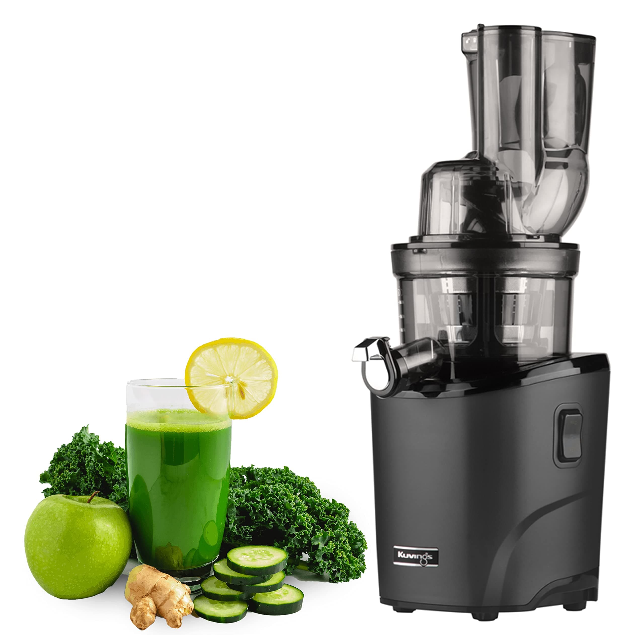 Kuvings REVO830 Black Luxury Cold Press Whole Slow Juicer, World's 1st Patented Auto-Cutting Auger to reduce juicing time, 12 Yrs Motor Warranty, 240W Strong Motor, All-in-1 Fruit & Vegetable Juicer