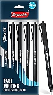 VISTA 5 CT BLACK I Lightweight Ball Pen With Comfortable Grip for Extra Smooth Writing I School and Office Stationery | 0.7mm Tip Size