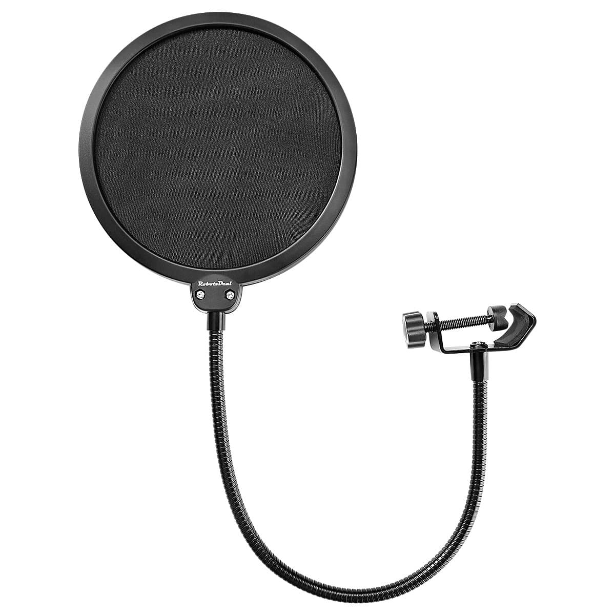 RobotsDeal Microphone Pop Filter Swivel with Double Layer Sound Shield Guard Wind Screen Popfilter for Blue Yeti and Other Recording Studio Mic (Black)