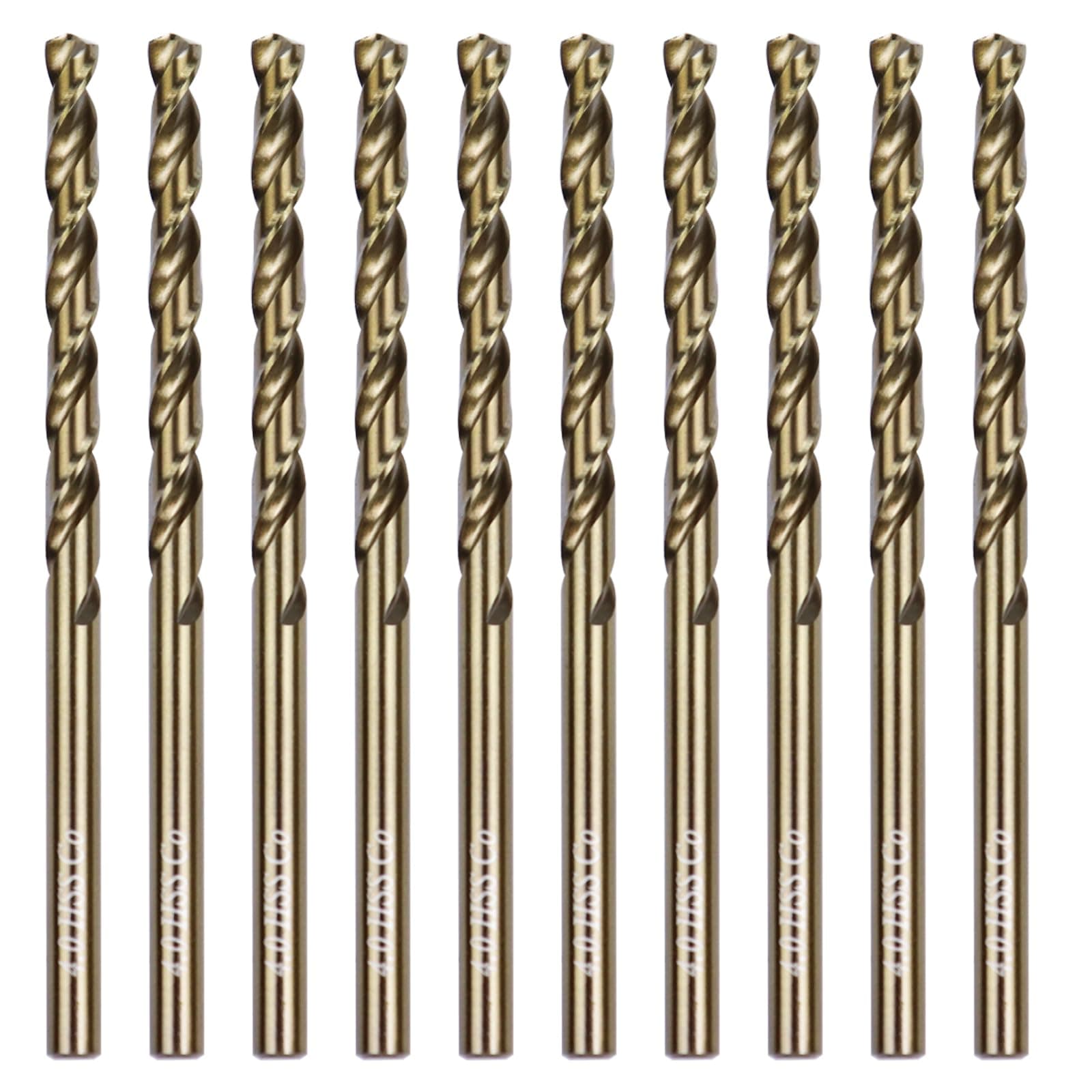 5/32" Cobalt Drill Bit 10 Pack M35 High Speed Steel Bits Jobber Length for Hardened Metal, Stainless Steel, Cast Iron 4mm
