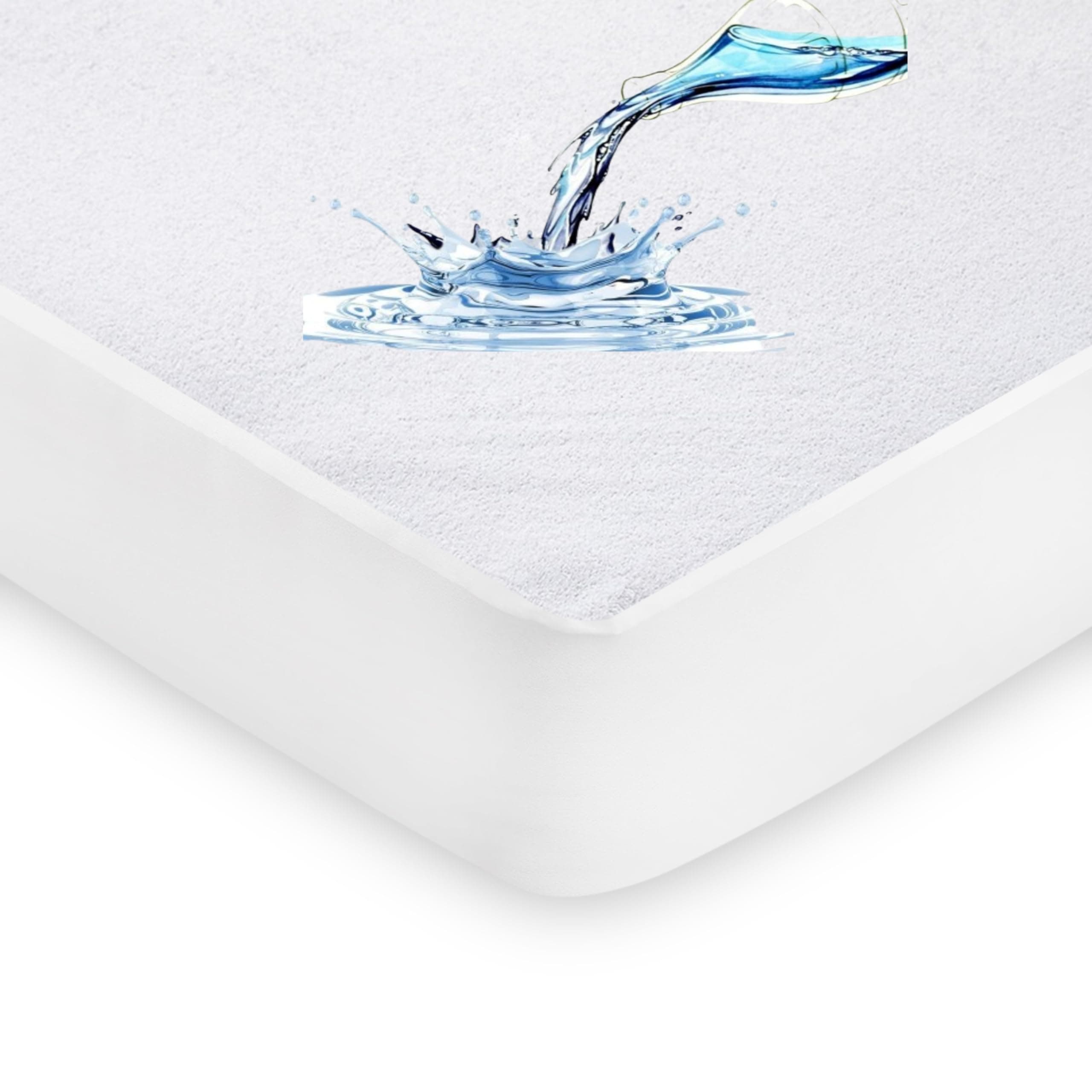 100% Waterproof 4-FT Mattress Protector- Extra Deep 40Cm Stretch Skirt-Small Double Terry Towel Mattress Protector–Washable,Anti Allergy and Breathable Fitted Mattress Cover.(4-FT(122x190+40)Cm)