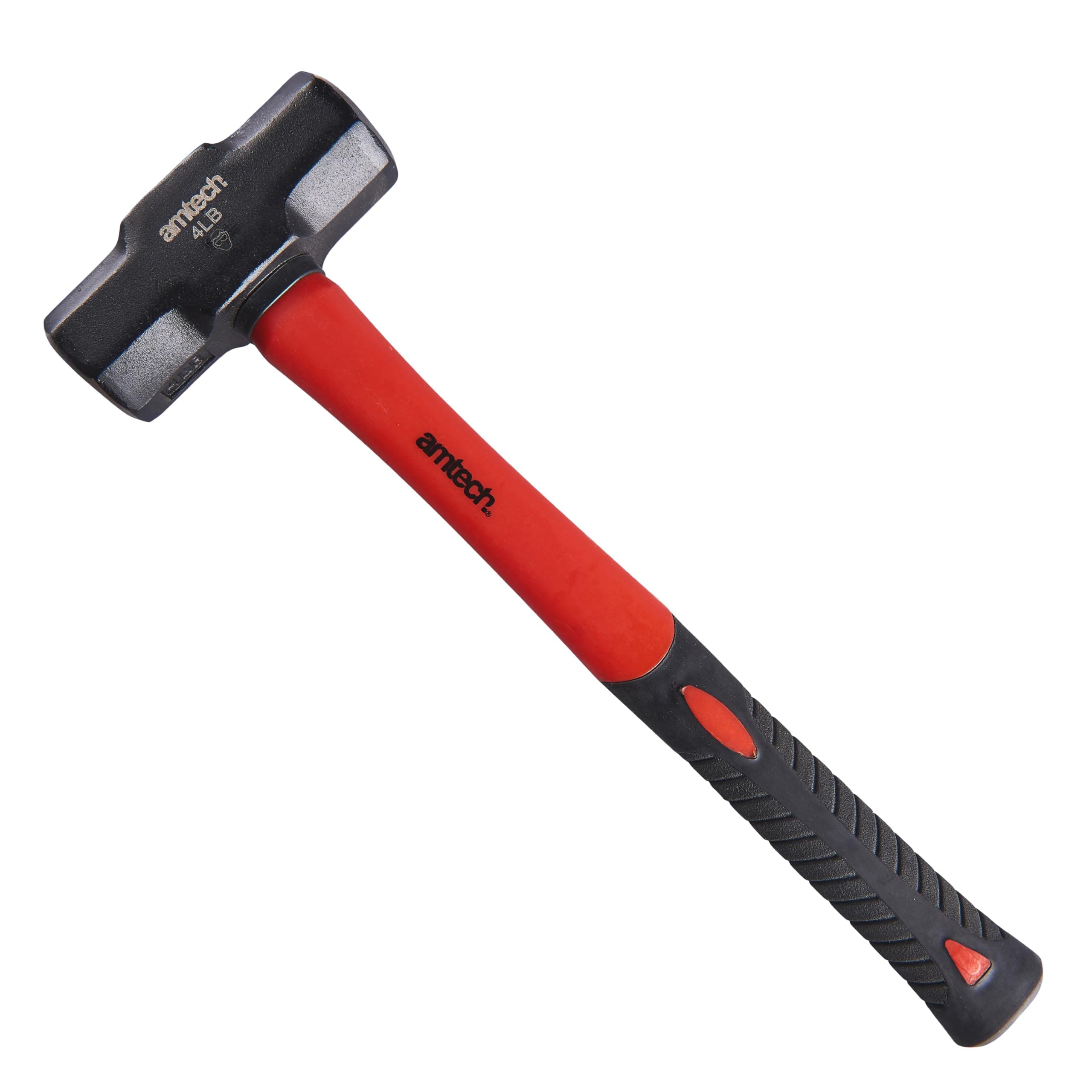 Sledge Hammer, Heat Treated Drop Forged Head, Shock Absorbing Fibreglass Shaft with Nylon Jacket, Built for Demolition and Stakes (4 lb / 1.8 kg)