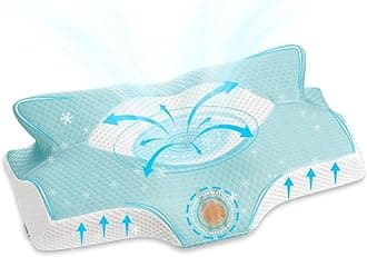 Elviros Cervical Memory Foam Pillows for Neck and Shoulder Pain, Ergonomic Orthopedic Sleeping Support Pillow for Side Sleepers, Back and Stomach Sleepers (Small)