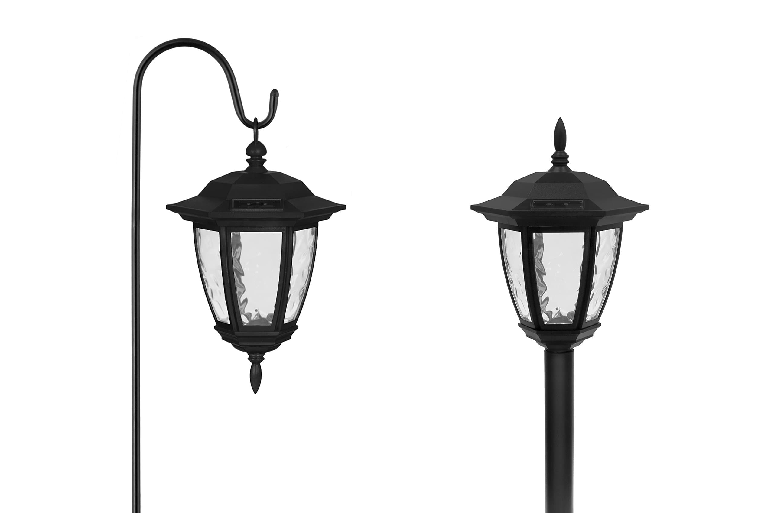 Dual Use Classic Coach Light (Set of 2) Model #: CPM1a-R2- BK-2, Powered by SunPower Solar Panels, Pathway Lights, Outdoor Lighting, 1 AA Battery Included, 1 Year Warranty.