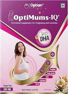 OptiMums-IQ+ Maternal Nutrition Health Drink | with DHA & Essential Nutrients | 200g Powder Pack | Chocolate Flavored | Nourishing Beverage for Maternal Well-Being | New