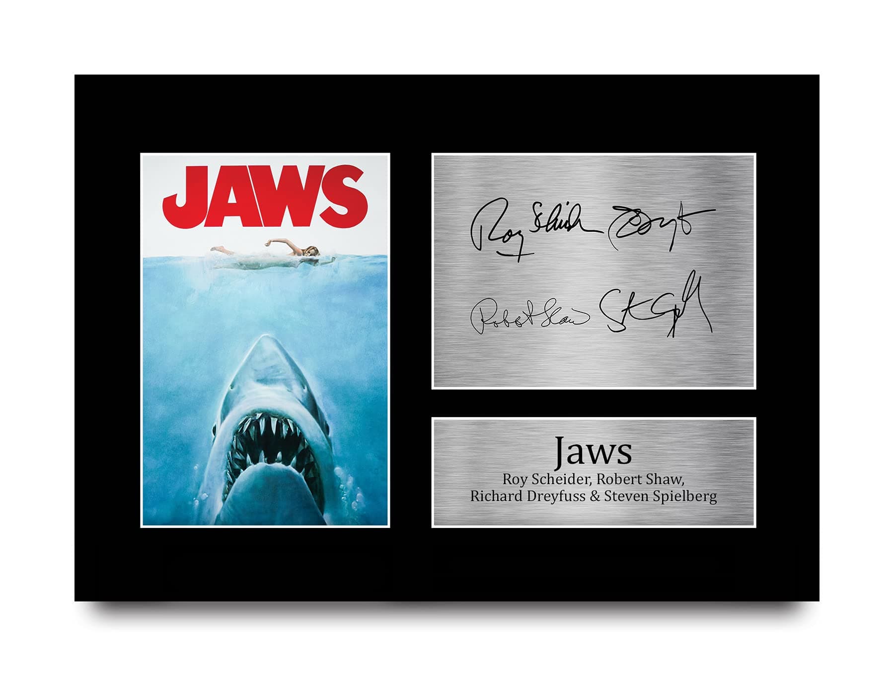 – HWC Trading Jaws Gift Signed A4 Printed Autograph The Cast Gifts Photo Display
