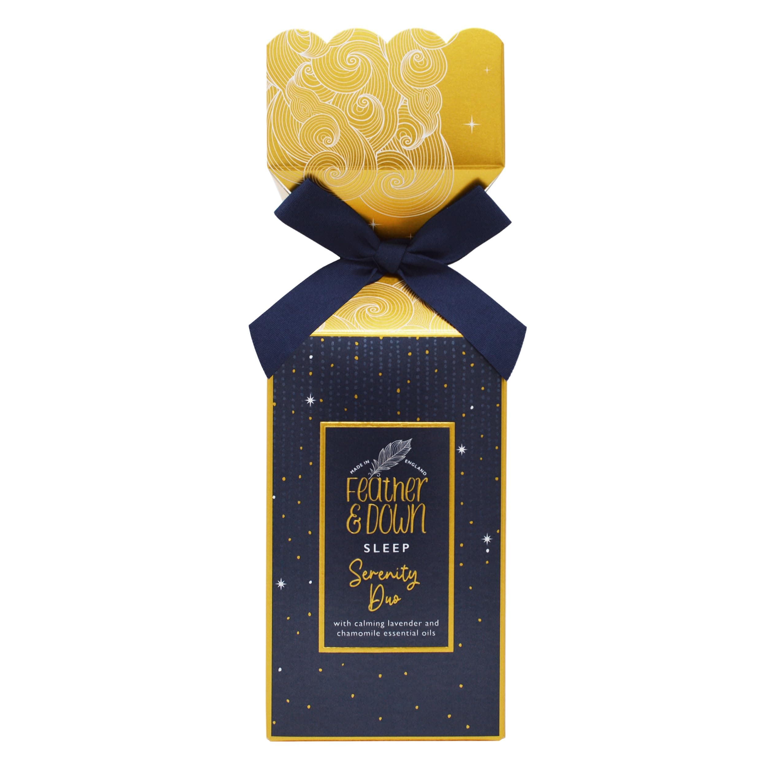 Feather and Down Serenity Duo Gift Set (2 x 50ml Pillow Spray & Relaxing Eye Mask) - With Lavender & Chamomile Essential Oils to Encourage Calm & Aid a Restful Night's Sleep.