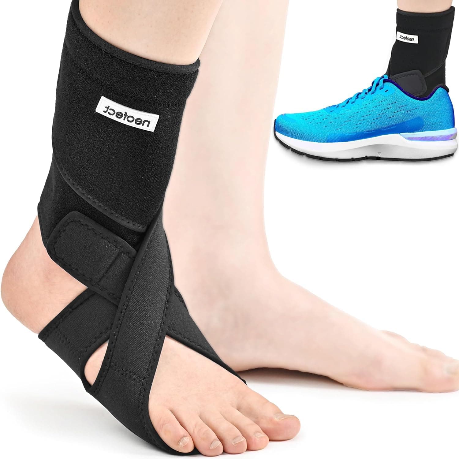 NEOFECT Comfort Drop Foot Support - AFO Ankle Brace for Improved Mobility, Stroke Healing, Soft Night Splint with Breathable Material, Adjustable Straps and Ergonomic