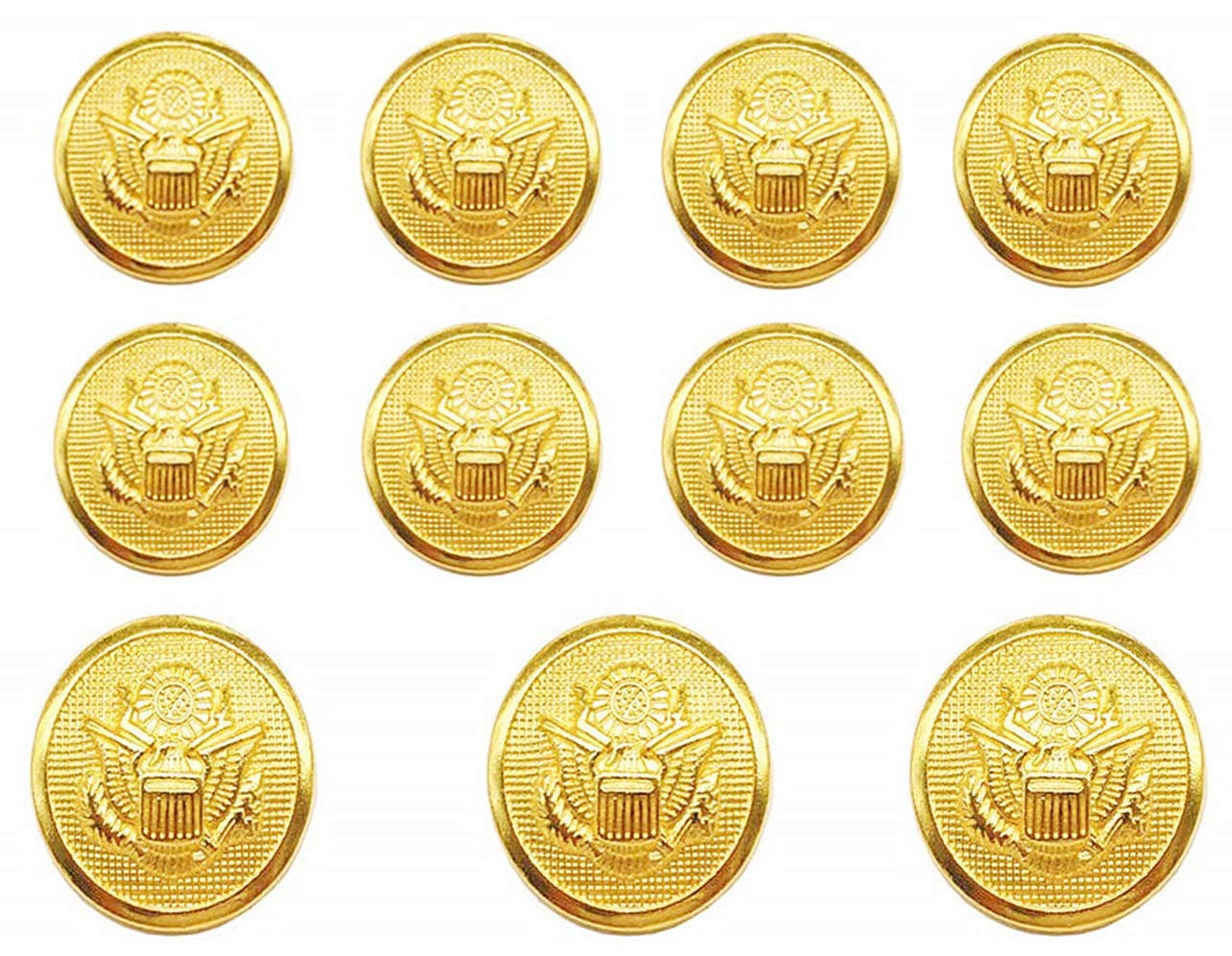 YCEE 11 Pieces Gold Metal Blazer Button Set - Eagle Badge - for Blazer, Suits, Sport Coat, Uniform, Jacket (Gold)