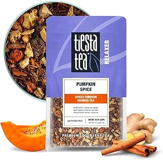 Tiesta Tea - Pumpkin Spice Rooibos Loose Leaf Tea, Premium Caffeine-Free Herbal Infusion, Reseable Pouch, Brew Hot or Iced, Makes up to 25 Cups, 2 Ounce