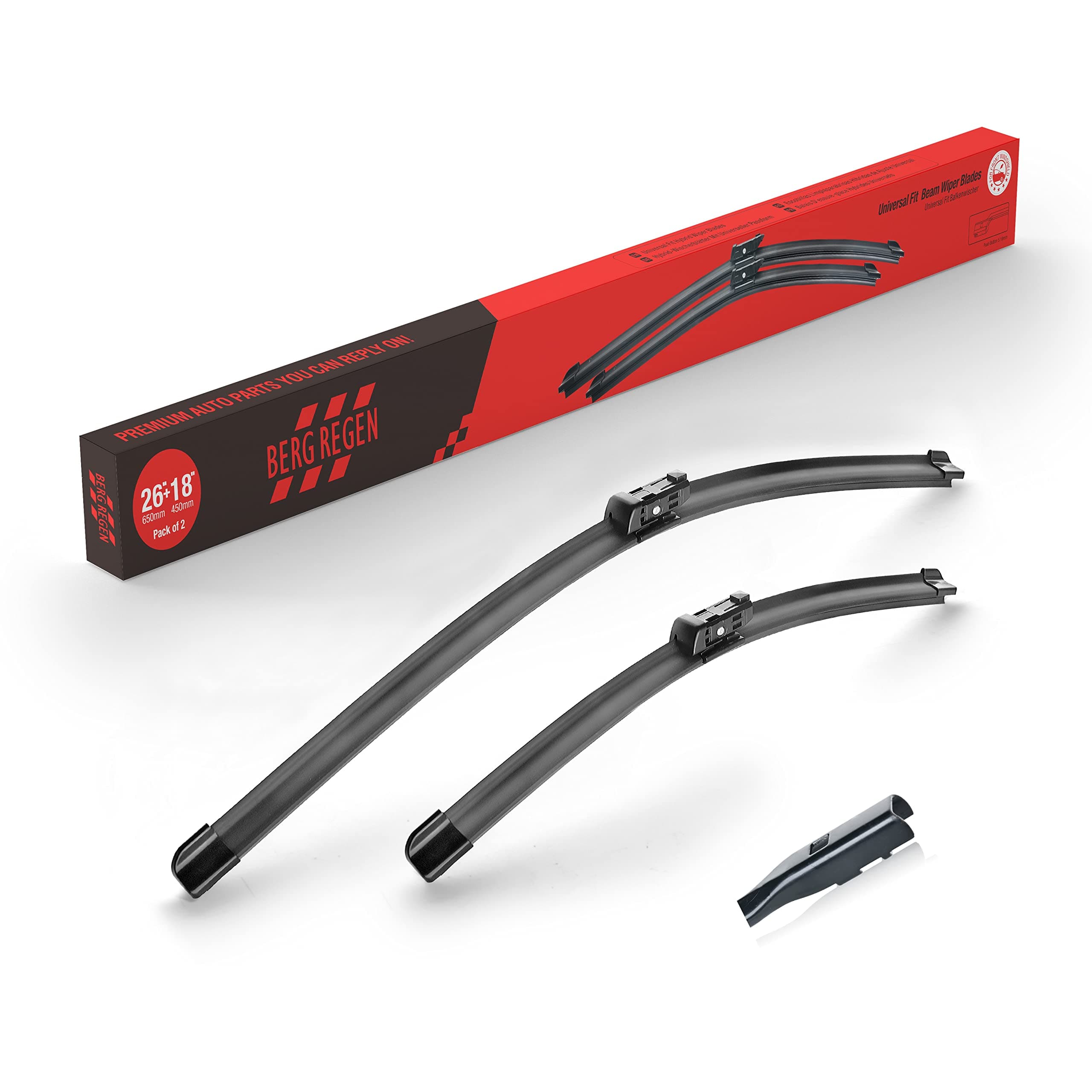 26"+18" Front Windshield Wipers Wiper Blades Replacement for Audi A3 2012-2020 RS3 2017-2020 S3 2014-2020, VOLKSWAGEN e-Golf 2015-2020 OEM Quality for My Car - Set of 2