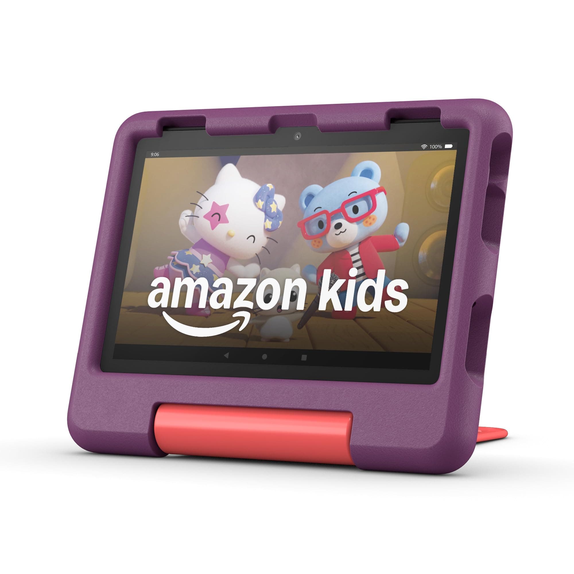 - Amazon Fire HD 8 Kids tablet (newest model), ages 3-7 | 3GB memory, bright 8" HD screen. Includes ad-free and exclusive content, parental controls and 13-hr battery, 32GB, Grape