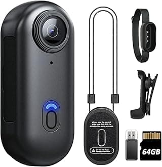 H88 1080P Body Cameras with Audio & Video Recording - Waterproof Body Camera Action camera, Magnetic & 360° Clip, 150-Min Battery for Cycling, Pet Walking (1080P-64G)