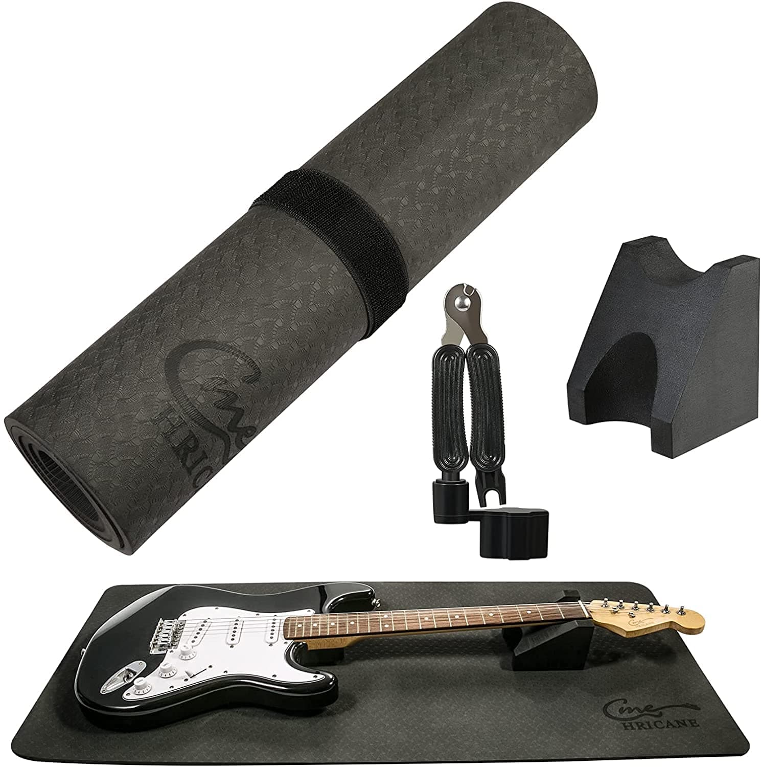 Hricane Guitar Work Mat Kit + Guitar Neck Cushion Luthier Tool + Guitar String Change and String Cutter Guitar Workstation Maintenance of String Instruments