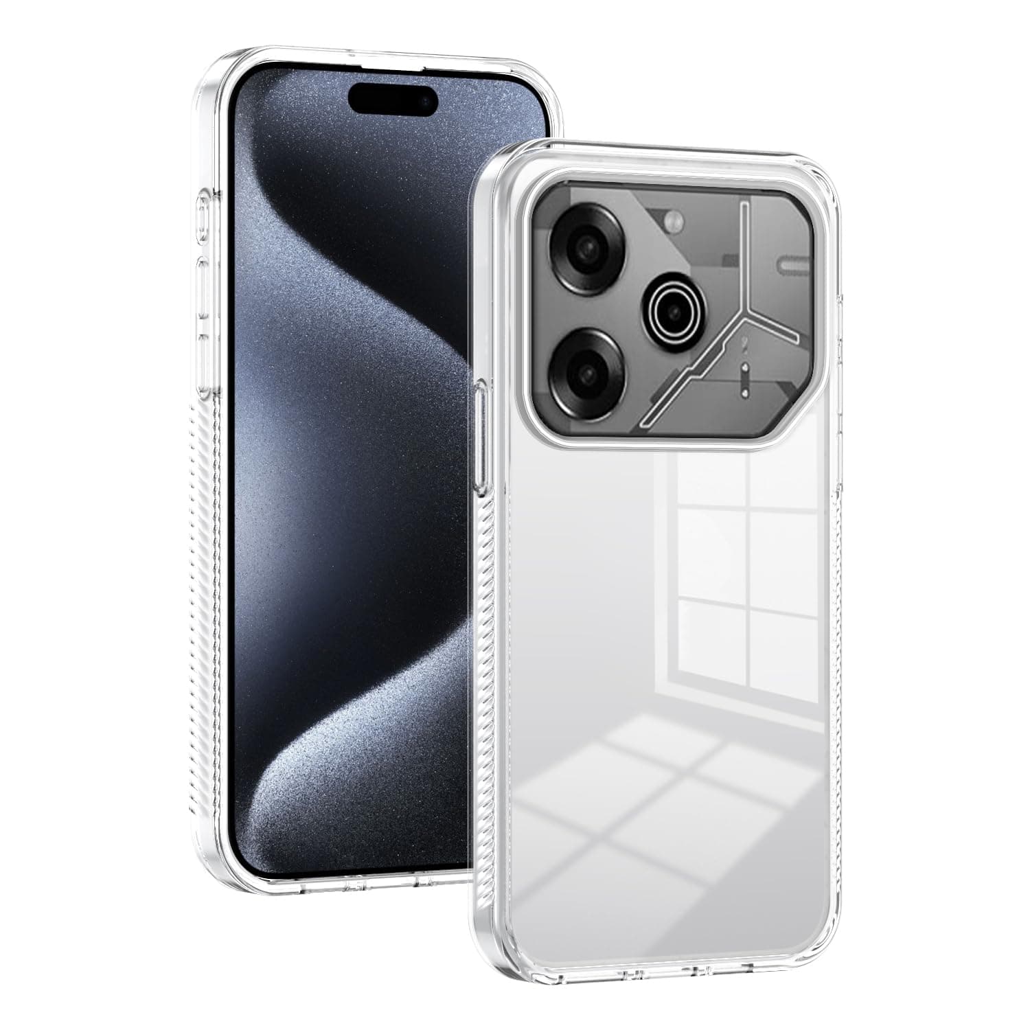 Compatible with Tecno Pova 6 Case,Compatible with Tecno Pova 6 Pro 5G LI9 Transparent Hard Acrylic pc Hard Back Plate Shockproof Protective Case White