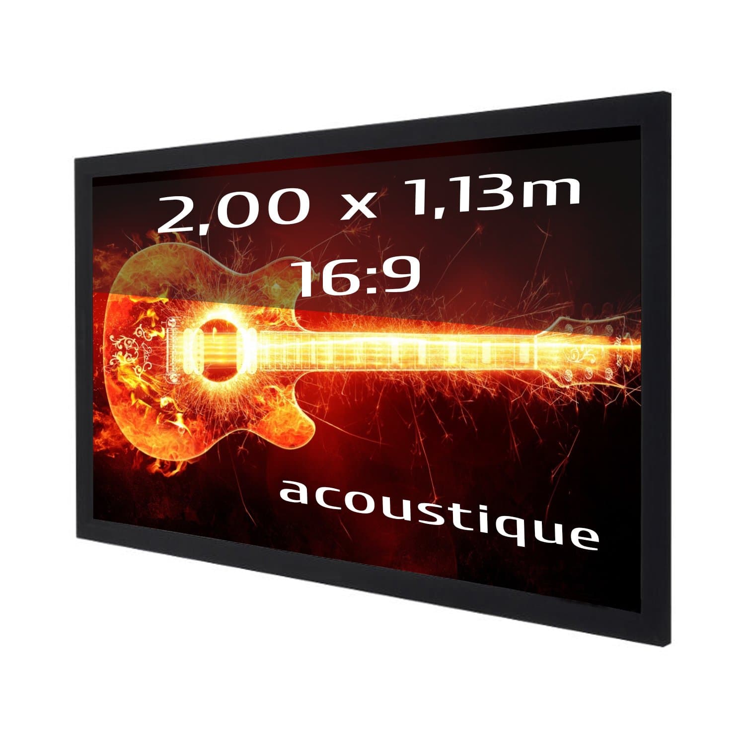 kimex 3700685405516 – Fixed Projection Screen with Frame 200 x 113 cm (16/9)-Fabric Front Acoustic